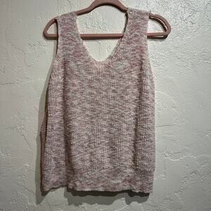 Cato Size 18/20 W Sleeveless Blush Pink Sweater V Neck Pullover Vest Cottage